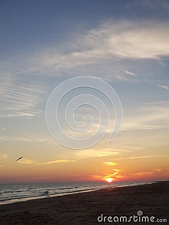 Crystal beach Texas Sunset gulf of Mexico Stock Photo