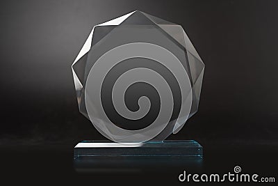 crystal blank award isolated on black Stock Photo