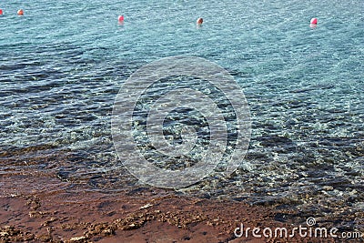 Crystal blue water of Nissi beach. Stock Photo