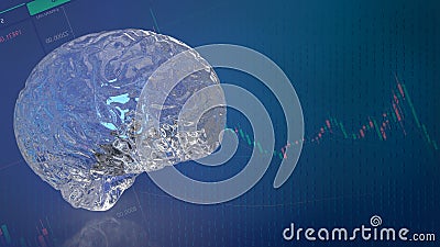 The crystal brain on business background 3d rendering Stock Photo