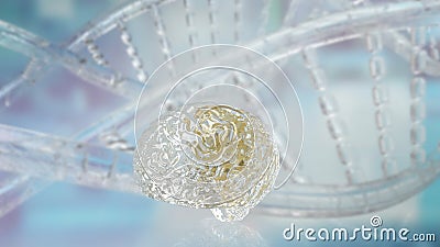 The crystal brain on sci backgrounders 3d rendering Stock Photo