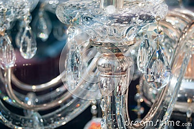 Crystal chandeliers Stock Photo