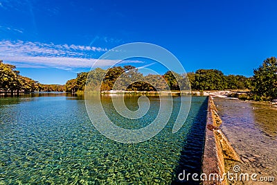 The Crystal Clear Frio River Swimming area at Garner State Park. Stock Photo