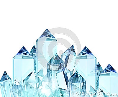 Crystal clear glass sharp blocks Stock Photo