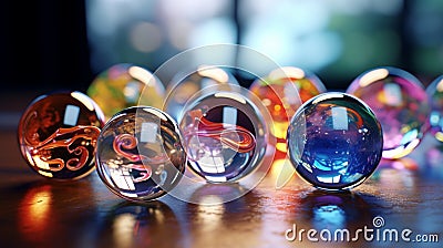 Crystal Clear Orbs: Decorative Delights Stock Photo