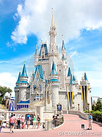 Crystal clear view of Cinderella's Castle, Walt Disney World. Editorial Stock Photo