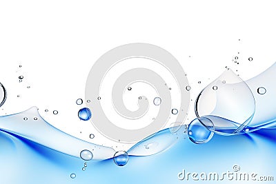 Crystal-clear water bubbles, refreshment and rejuvenation, wellness and cosmetics industry advertising. Stock Photo
