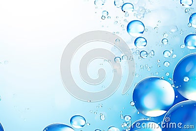 Crystal-clear water bubbles, refreshment and rejuvenation, wellness and cosmetics industry advertising. Stock Photo