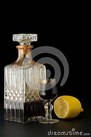 Crystal decanter Stock Photo