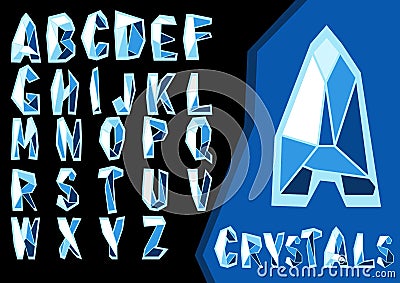 Crystal font Vector Illustration