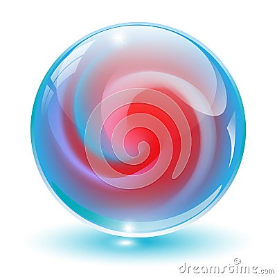 crystal, glass sphere. Vector Illustration