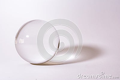 Crystal Glass Sphere Ball Transparent White Simple Object Background Light Stock Photo