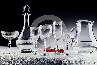 Crystal glasses Stock Photo