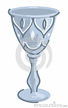 Crystal goblet with ornaments and decorations Vector Illustration