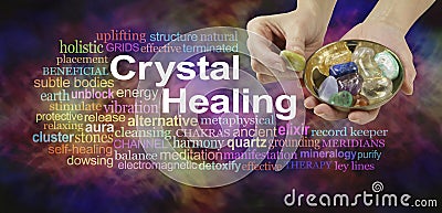 Crystal healing word cloud Stock Photo