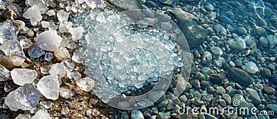 Crystal Heart Reflection Pristine Crystals Forming A Heartshaped Pool Stock Photo