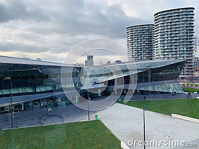 The Crystal is a highly sustainable building and unique events venue in the heart of the Royal Docks Editorial Stock Photo