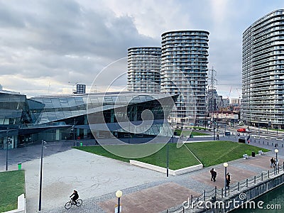 The Crystal is a highly sustainable building and unique events venue in the heart of the Royal Docks Editorial Stock Photo