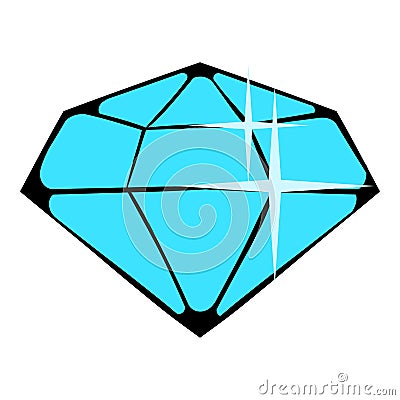 Crystal icon, icon cartoon Vector Illustration