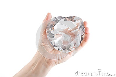 Crystal in the male palm Stock Photo