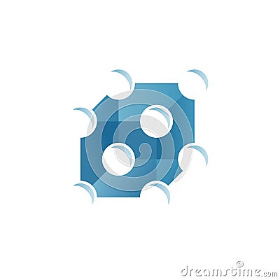 Molecular solid cell icon Vector Illustration