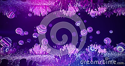 Crystal neon cave abstract background Stock Photo