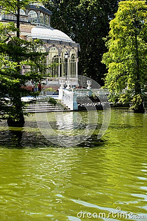 Crystal Palace (Palacio de cristal) in Retiro Park,Madrid, Spain. Stock Photo