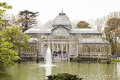 Crystal palace in the Retiro Park, Madrid Editorial Stock Photo