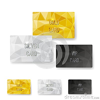 Crystal pattern structure premium card set Vector Illustration