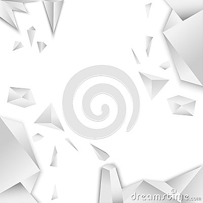 Crystal pattern vector white and gray gradient polygonan art background Vector Illustration