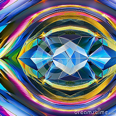 1112 Crystal Prism Reflections: A mesmerizing and enchanting background featuring crystal prism reflections with shimmering and Stock Photo
