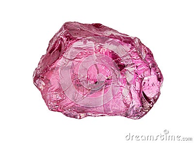 crystal of Rhodolite (pyrope garnet) isolated Stock Photo