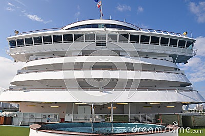 Crystal Serenity cruise ship crew area open deck Editorial Stock Photo