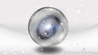 Crystal Sphere with Galaxy Stock Photo