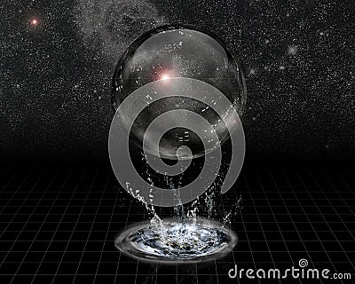 Crystal Sphere and splash Stock Photo