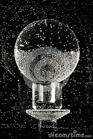 Crystal sphere underwater Stock Photo