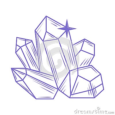 crystal stones esoteric Vector Illustration