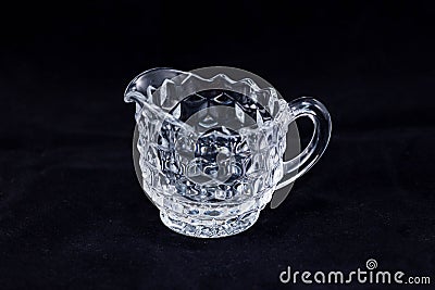 Crystal table service cream pitcher three inches in diameter Stock Photo