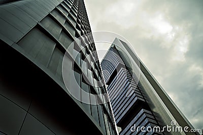 Crystal Tower, skyscraper of Madrid, placed in financial zone ,four modern skyscrapers (Cuatro Torres), Spain Stock Photo