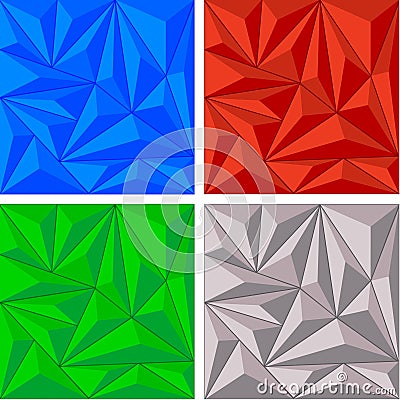 Crystal triangle background set Vector Illustration