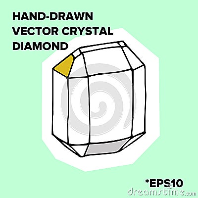 Crystal vector illustration and Trendy icon diamond terrarium. Vector Illustration