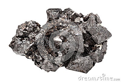 crystalline Magnetite (lodestone, iron ore) rock Stock Photo