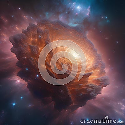 A crystalline, multi-limbed creature made of pure light, residing in the heart of a cosmic nebula5 Stock Photo