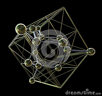Crystalline structure of Diamond box Stock Photo