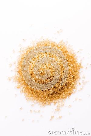 Crystals cane sugar heap close up Stock Photo