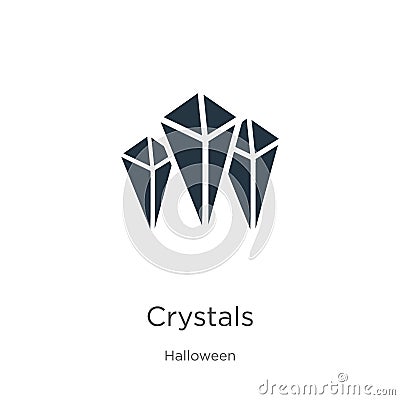 Crystals icon vector. Trendy flat crystals icon from halloween collection isolated on white background. Vector illustration can be Vector Illustration