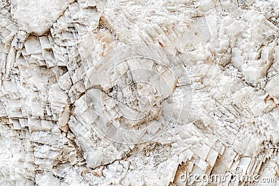 Crystals of mineral white Icelandic spar close-up, selective focus Stock Photo