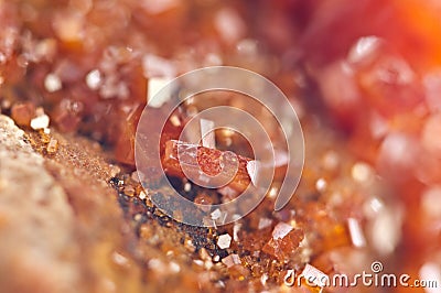 Crystals Vanadinite. Macro. Extreme closeup Stock Photo