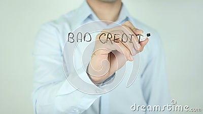 Crédito mau? Nós podemos ajudar! , Escrevendo na tela transparente Crédito mau? Nós podemos ajudar! , Escrevendo na tela transparente