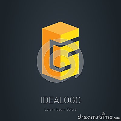 CS initial logo. C and 5 - Vector design element or 3d icon. C a Vector Illustration